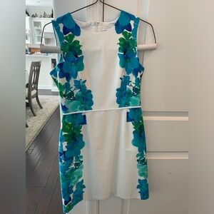 Calvin Klein Blue, Green, White Floral Dress- perfect for summer!